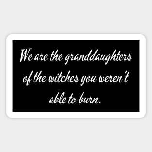 We Are The Granddaughters Of The Witches Magnet